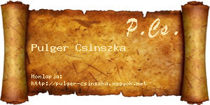Pulger Csinszka névjegykártya